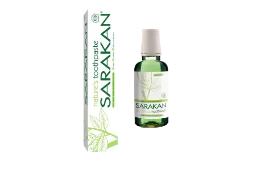 Sarakan dental care range, comprising toothpaste and mouthwash, contains natural extract of Salvadora persica, also known as the toothbrush tree - renowned for its antiseptic properties.
